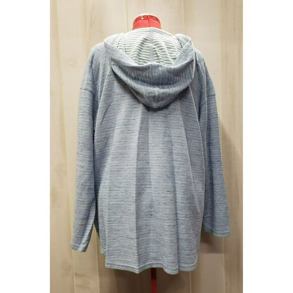 Chaps Womens Blue Hoodie Hooded Pullover Size 2X Cotton/Polyester Blend - Picture 2 of 9